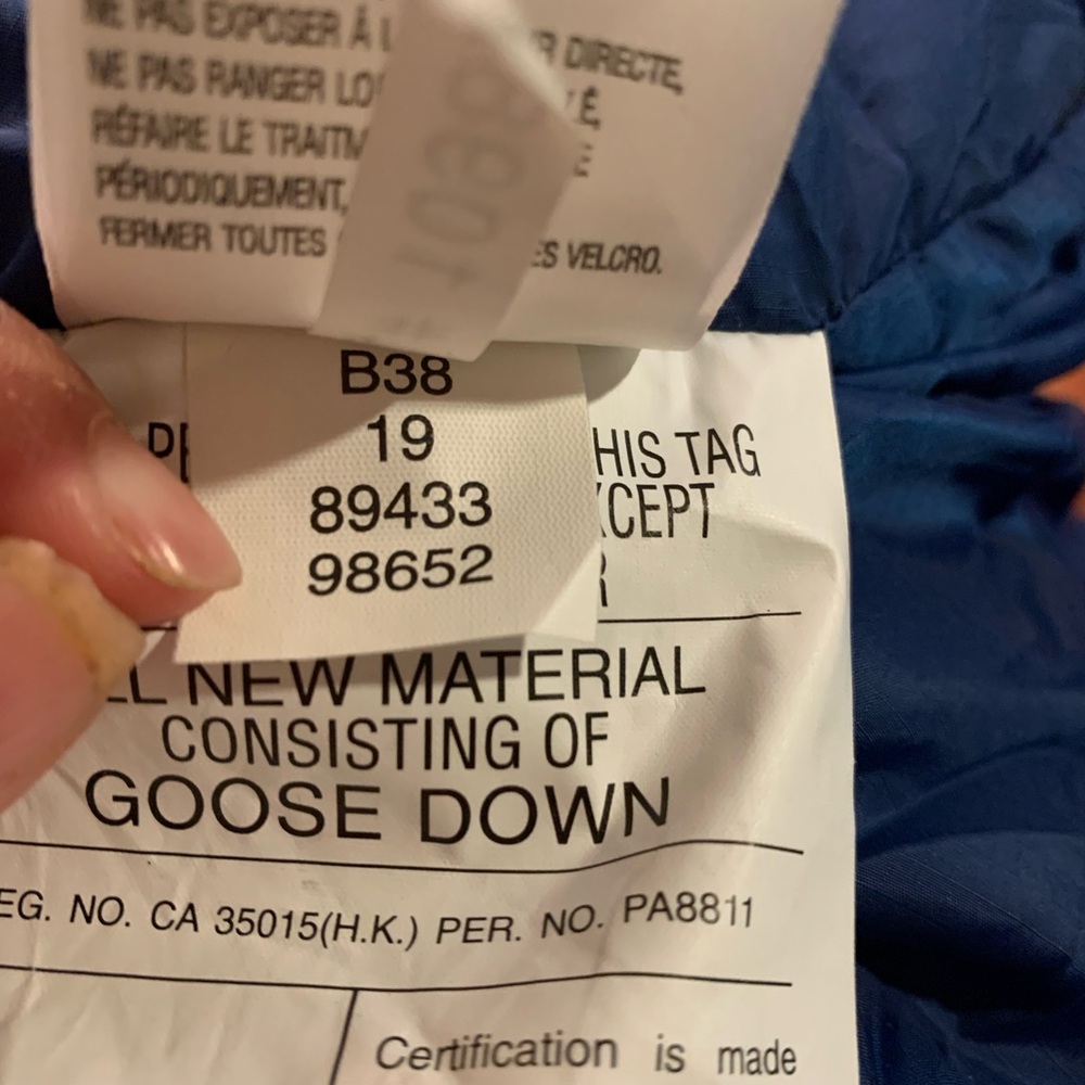 North Face Blue Kazoo 600 Sleeping Bag.EUC Large RN 61661. Royal Blue-Red. - Picture 8 of 14